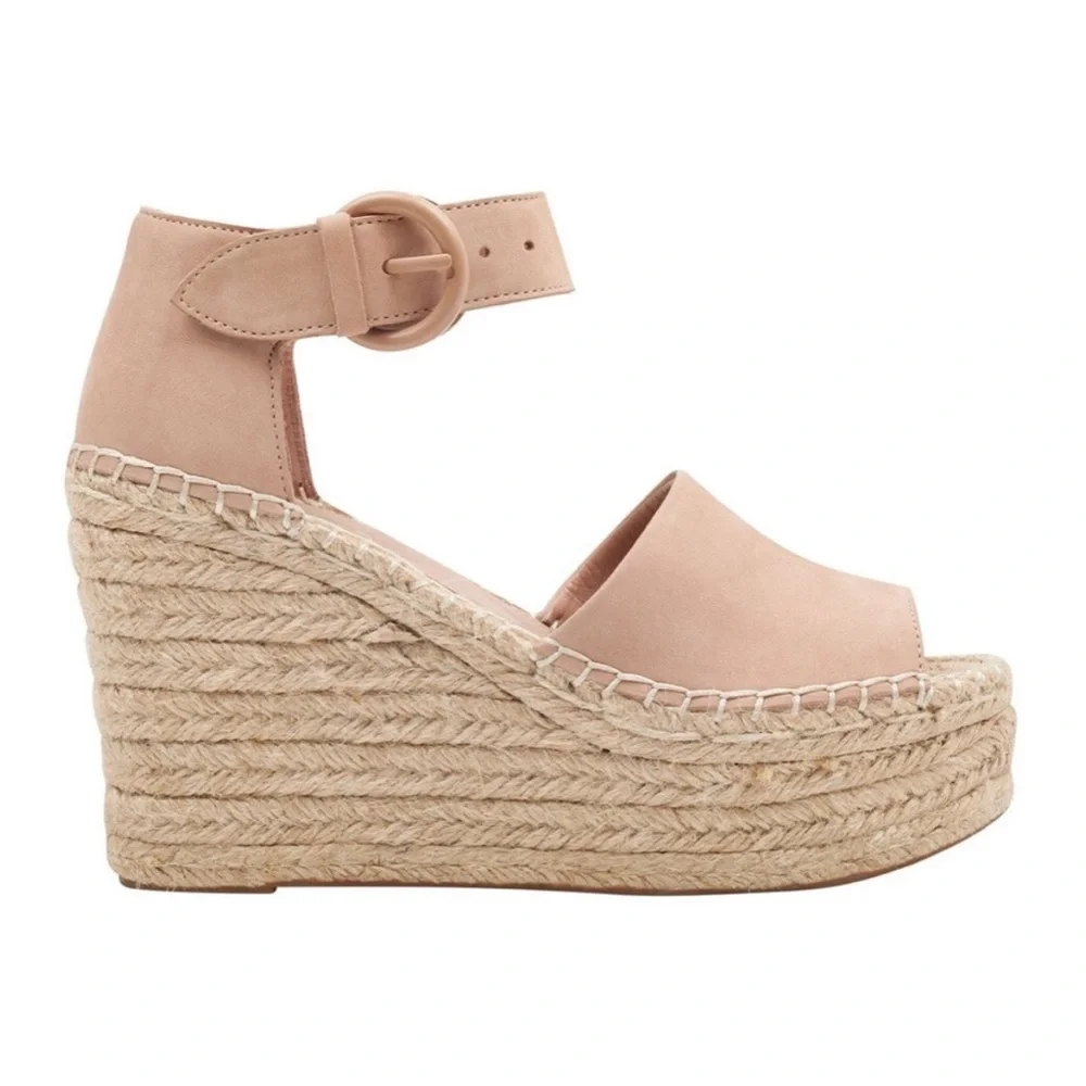 Marc Fisher Alida Espadrille Wedge Sandals In Light Pink Size 7.5 - Picture 2 of 16